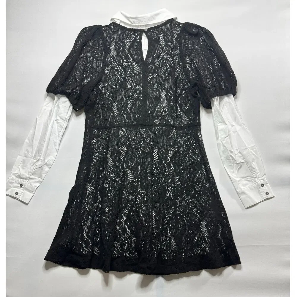NWT Free People Women's Pretty Princess Overlay Shirt Dress - Size L - Picture 2 of 5